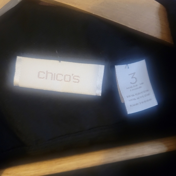 Chico's Lightweight  Black Open Front 3/4 Sleeve Jacket. Size 3 ( XL 16) - Picture 3 of 6
